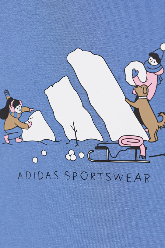Βαμβακερό μπλουζάκι adidas μπλε JY4950