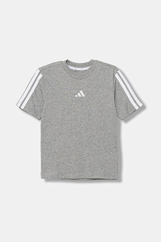 Dětské bavlněné tričko adidas kulatý šedá JY4968