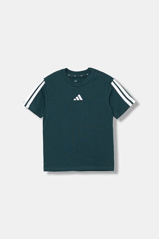 Dětské bavlněné tričko adidas JY4969 zelená AW25