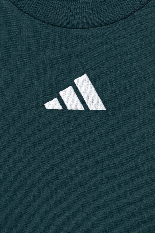 Dětské bavlněné tričko adidas zelená JY4969