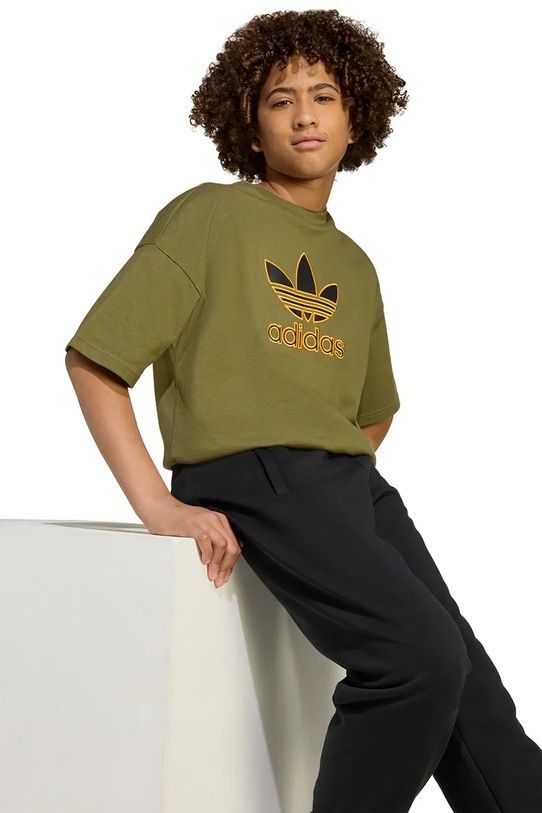 Детская хлопковая футболка adidas Originals JZ4078