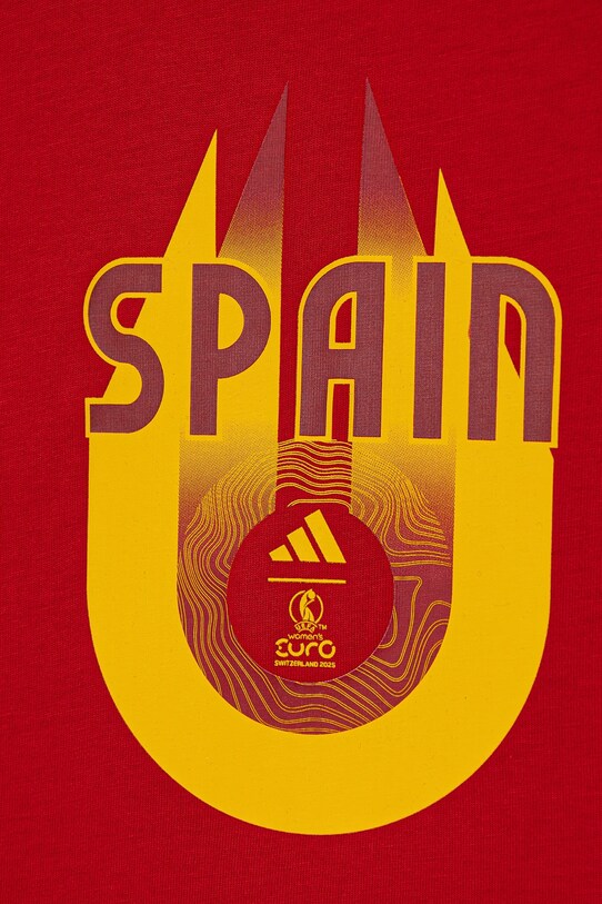 Deklice Otroška bombažna kratka majica adidas Performance SPAIN JZ9003 rdeča