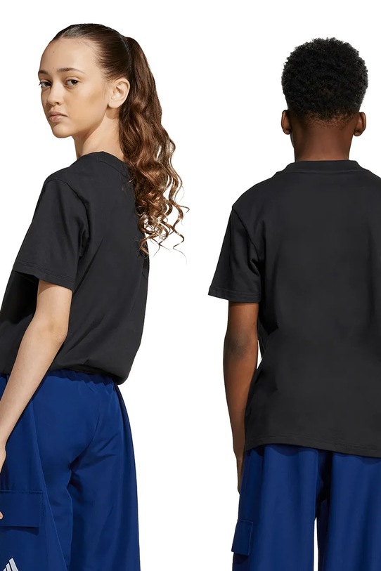 adidas t-shirt bawełniany dziecięcy KB7311 czarny