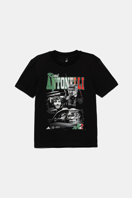 adidas Performance t-shirt bawełniany dziecięcy MERCEDES nadruk czarny KD7301