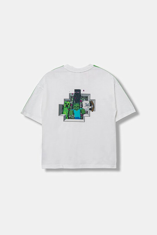 Dětské bavlněné tričko adidas Originals MINECRAFT KD9830 bílá AW25