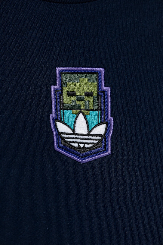 Detské bavlnené tričko adidas Originals MINECRAFT tmavomodrá KD9831