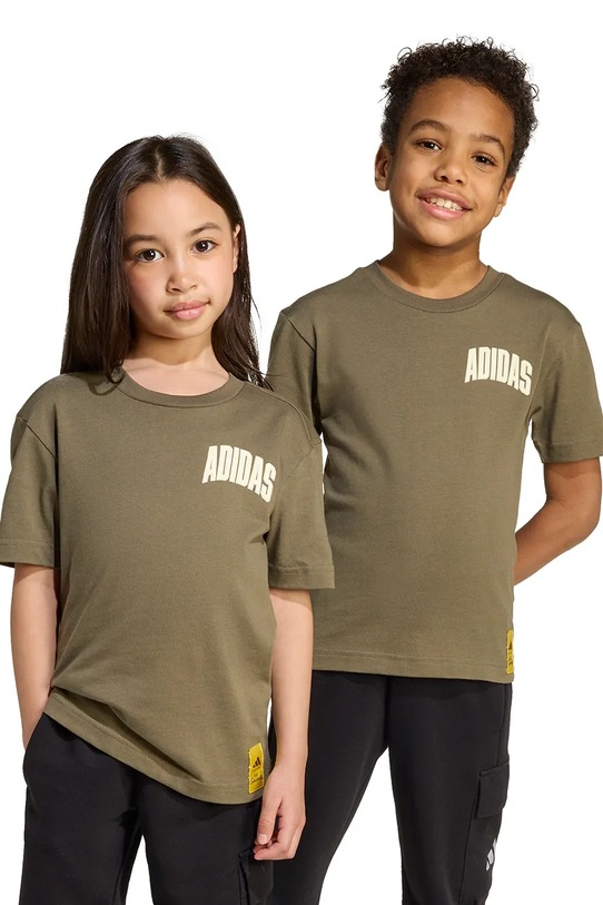 adidas tricou de bumbac pentru copii print verde JL9195
