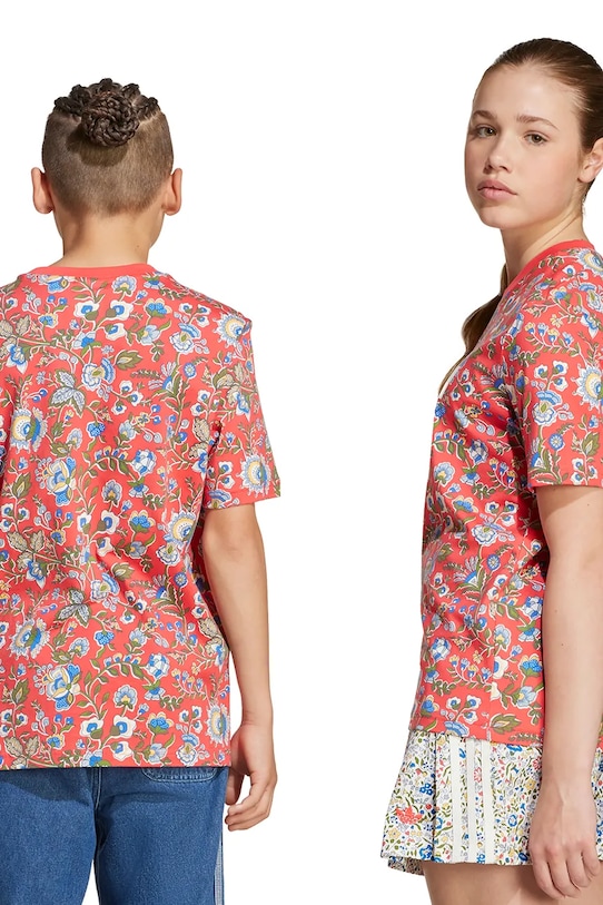 adidas Originals tricou de bumbac pentru copii JV7817 rosu