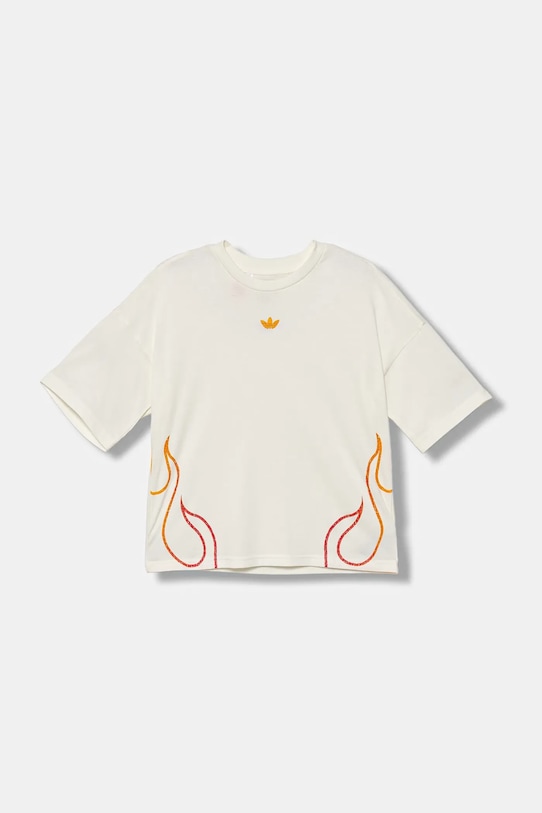 adidas Originals tricou de bumbac pentru copii JY2743 bej AW25