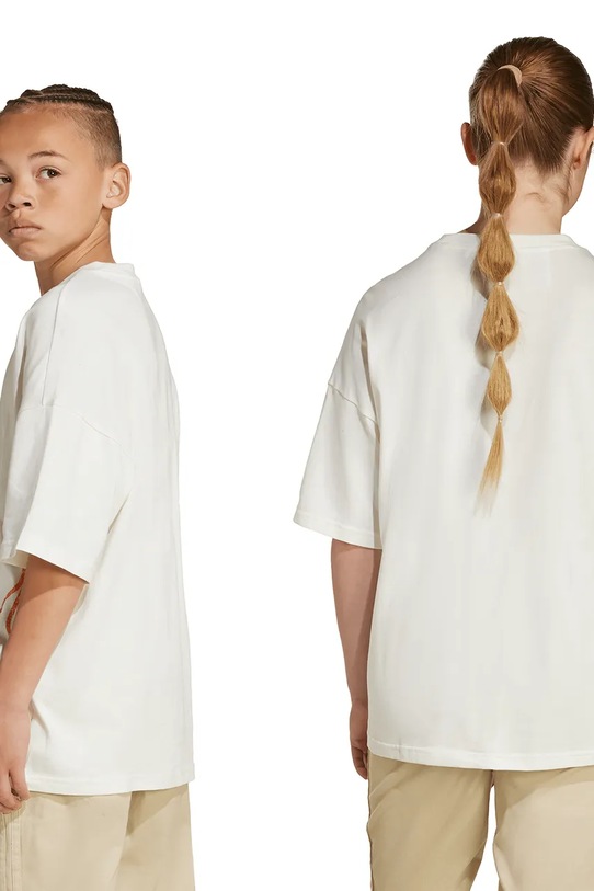 adidas Originals tricou de bumbac pentru copii JY2743 bej