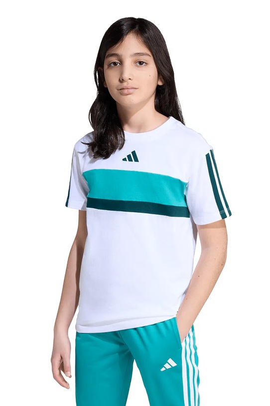 CHLAPEC Dětské bavlněné tričko adidas JX0192 bílá