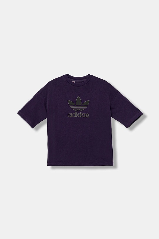 Παιδικό βαμβακερό μπλουζάκι adidas Originals JY6421 μωβ AW25