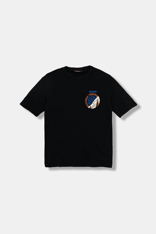 Napapijri t-shirt bawełniany S-ADIGE nadruk czarny NP0A88ZWF0N1.134.172