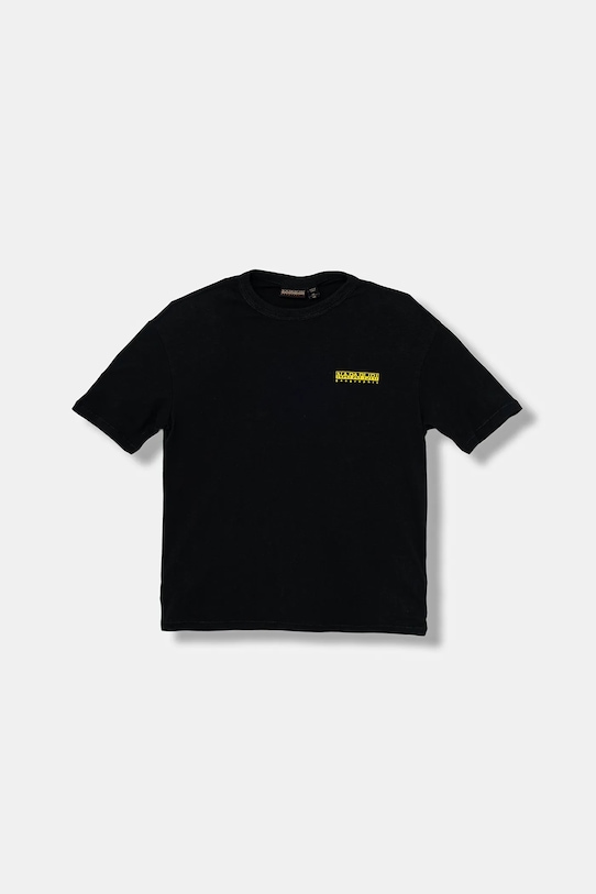 Napapijri t-shirt bawełniany dziecięcy S-ADIGE NP0A88ZWF0X1.98.128 czarny AW25