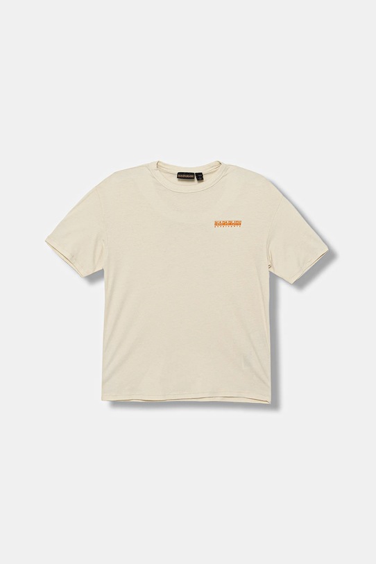 Napapijri t-shirt bawełniany dziecięcy S-ADIGE nadruk beżowy NP0A88ZWF0Y1.134.172
