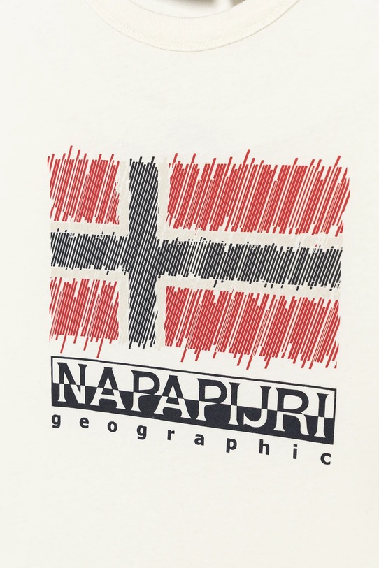 Chłopiec Napapijri t-shirt bawełniany dziecięcy S-ADIGE NP0A88ZWF0Z1.134.172 beżowy