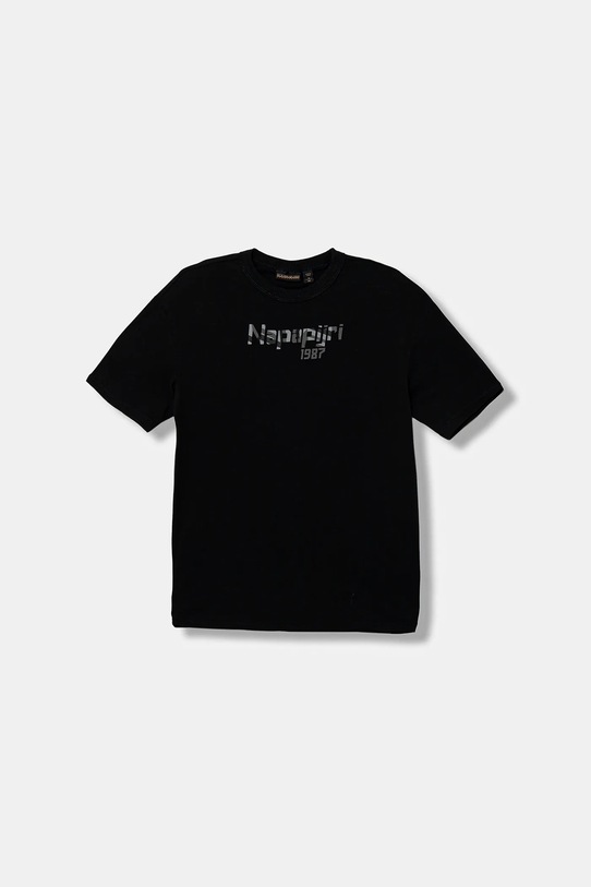 Dětské bavlněné tričko Napapijri S-PRIMIERO kulatý černá NP0A88ZY9411.134.172