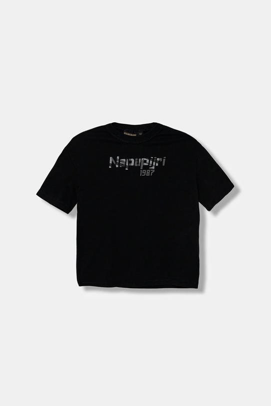 Napapijri t-shirt bawełniany dziecięcy S-PRIMIERO nadruk czarny NP0A88ZY9411.98.128