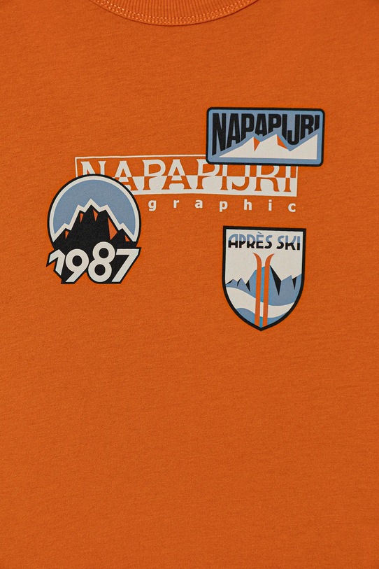 Chłopiec Napapijri t-shirt bawełniany dziecięcy S-PRIMIERO NP0A88ZYA681.98.128 pomarańczowy