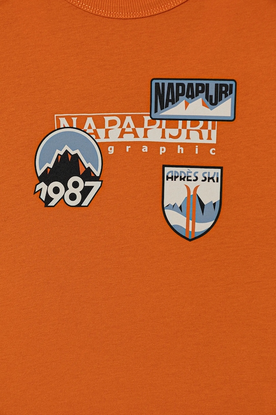 Băieți Napapijri tricou de bumbac pentru copii S-PRIMIERO NP0A88ZYA681.98.128 portocaliu