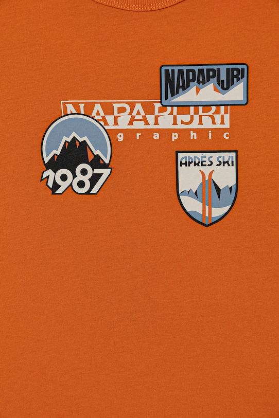 Κοριτσίστικα Παιδικό βαμβακερό μπλουζάκι Napapijri S-PRIMIERO NP0A88ZYA681.134.172 πορτοκαλί