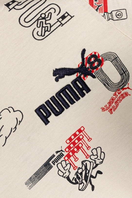 Κοριτσίστικα Παιδικό βαμβακερό μπλουζάκι Puma LITTLE RUNNERS AOP Tee PS 688476. μπεζ