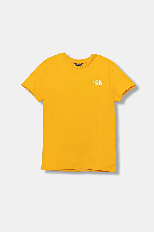 Detské bavlnené tričko The North Face TEEN BOX NSE REGULAR SS TEE NF0A8EFN56P1 žltá AW25