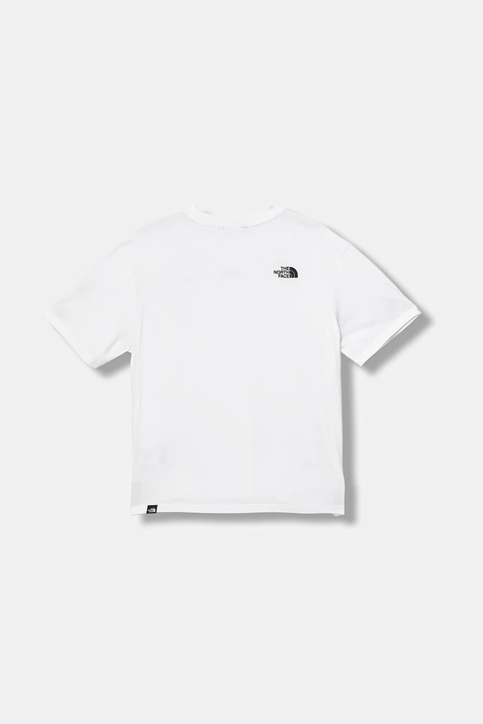 Παιδικό βαμβακερό μπλουζάκι The North Face TEEN ESSENTIAL OVERSIZE SS TEE NF0A8EFPFN41 λευκό AW25