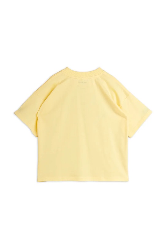 Mini Rodini t-shirt bawełniany dziecięcy Panda & cat 25720137 żółty AW25