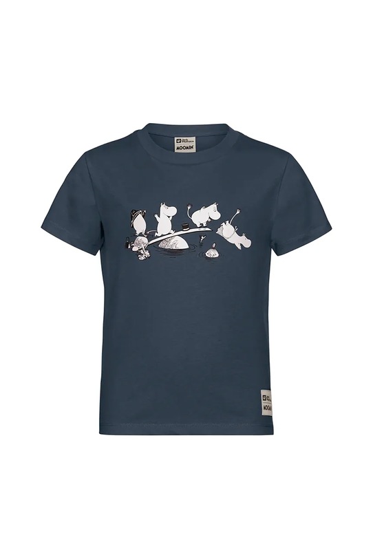Jack Wolfskin t-shirt bawełniany dziecięcy MOOMIN T-SHIRT K A65461 granatowy AW25