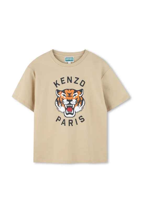 Παιδικό βαμβακερό μπλουζάκι Kenzo Kids στάμπα μπεζ K61505.86.108