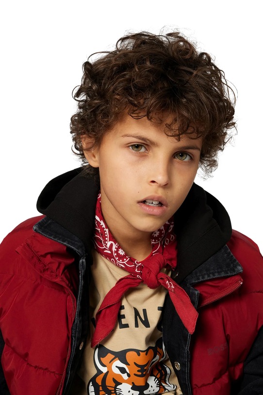 Παιδικό βαμβακερό μπλουζάκι Kenzo Kids K61505.86.108 μπεζ