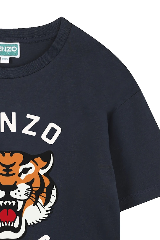 Мальчик Детская хлопковая футболка Kenzo Kids K61505.86.108 тёмно-синий