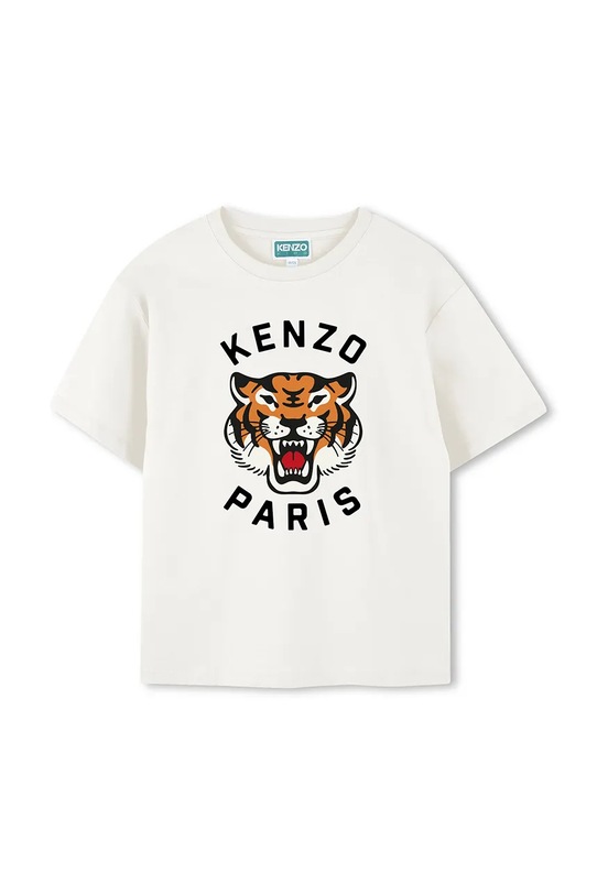 Παιδικό βαμβακερό μπλουζάκι Kenzo Kids στάμπα λευκό K61505.114.150