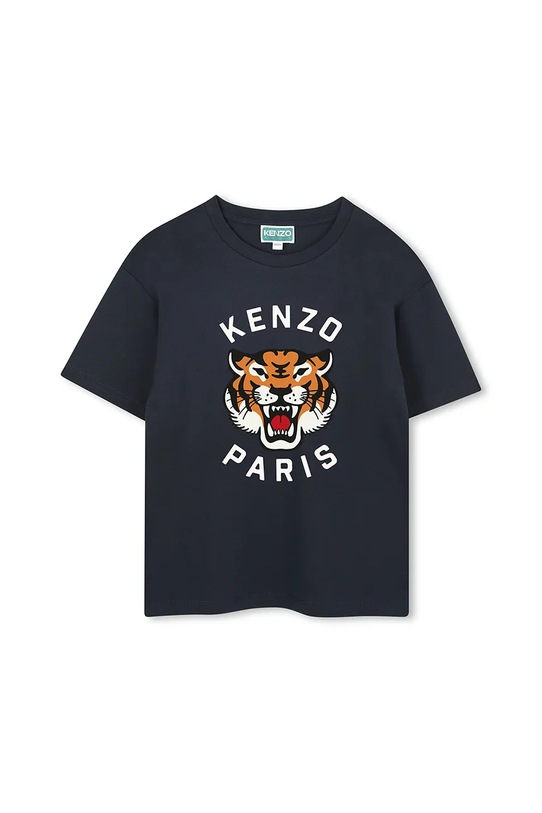 Παιδικό βαμβακερό μπλουζάκι Kenzo Kids στάμπα σκούρο μπλε K61505.114.150