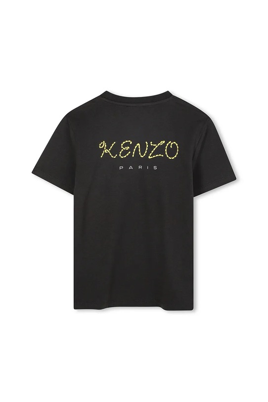 Παιδικό βαμβακερό μπλουζάκι Kenzo Kids K61506.162 μαύρο AW25