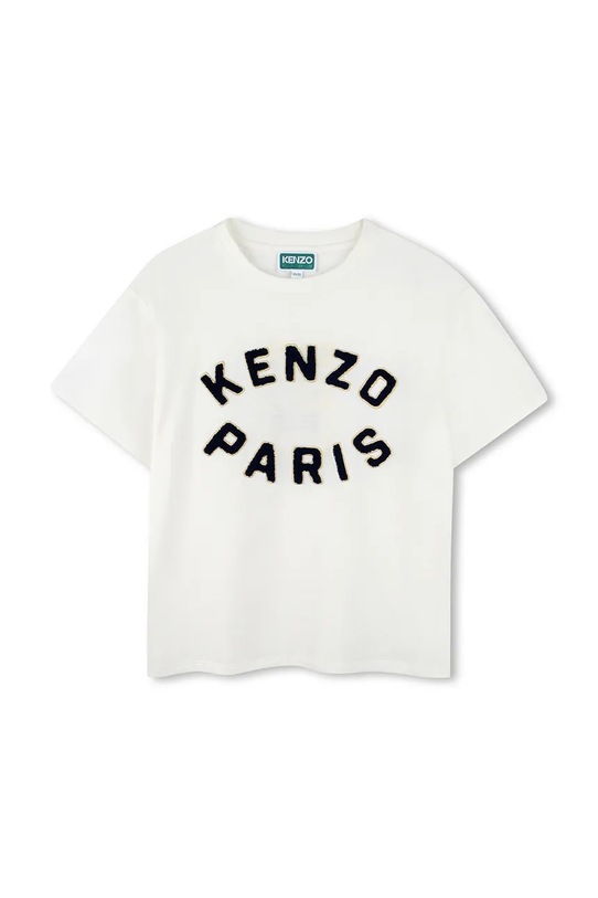 Παιδικό βαμβακερό μπλουζάκι Kenzo Kids στάμπα λευκό K61508.102.108