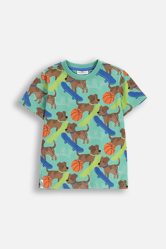 Coccodrillo t-shirt bawełniany dziecięcy wzorzyste zielony ZC5143202ABK