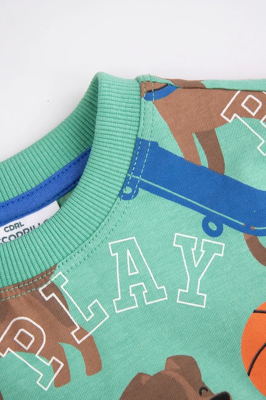 Κοριτσίστικα Παιδικό βαμβακερό μπλουζάκι Coccodrillo ZC5143202ABK πράσινο