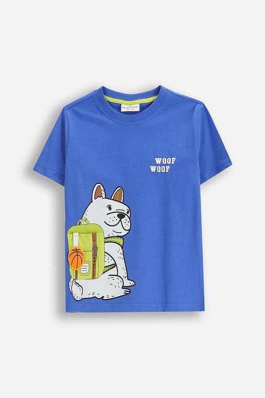 Coccodrillo t-shirt bawełniany dziecięcy ZC5143203ABK niebieski AW25