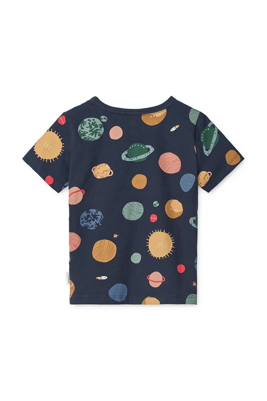 Chłopiec Liewood t-shirt bawełniany dziecięcy Apia Printed Shortsleeve T-shirt LW20355.9BYA granatowy