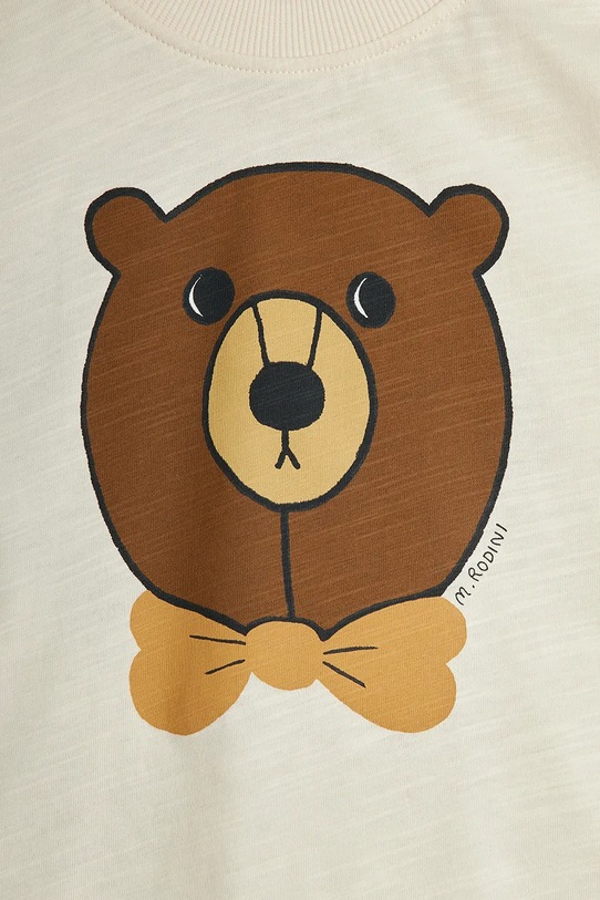 Chłopiec Mini Rodini t-shirt bawełniany dziecięcy Bear 25720107 beżowy