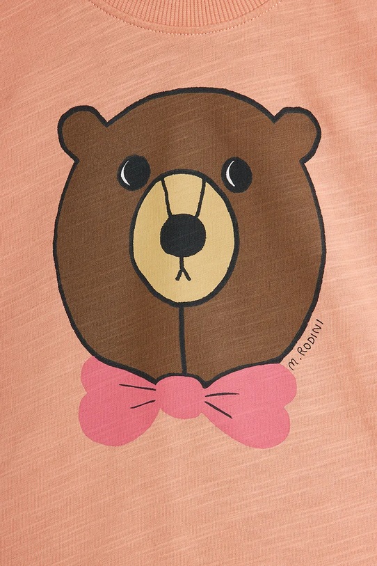 Chłopiec Mini Rodini t-shirt bawełniany dziecięcy Bear 25720107 pomarańczowy