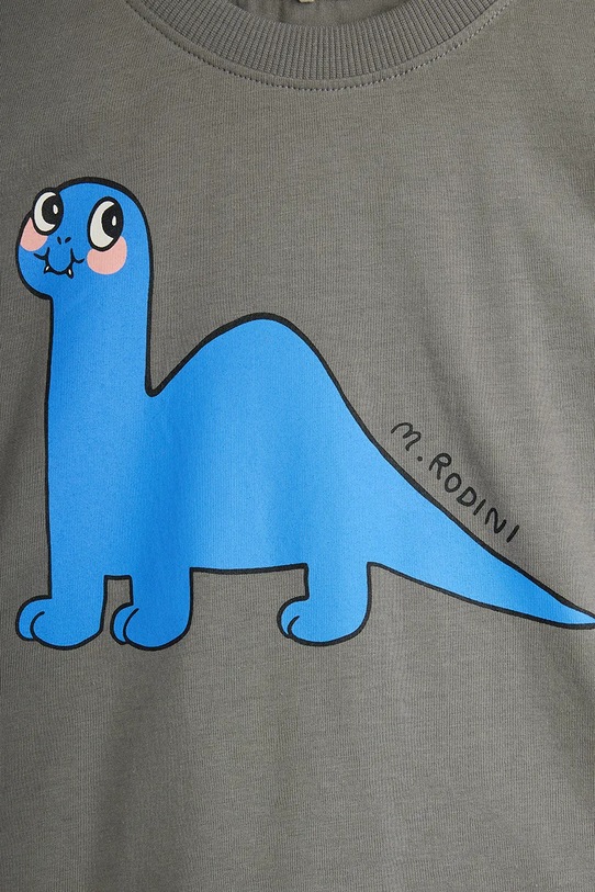 Mini Rodini t-shirt bawełniany dziecięcy Dino szary 25720131