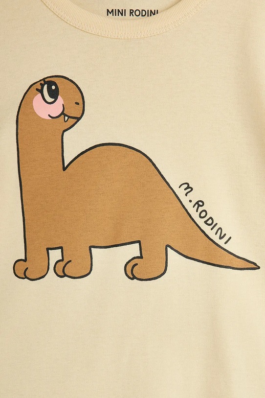 Mini Rodini t-shirt bawełniany dziecięcy Dino beżowy 25720132