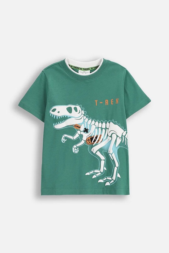 Coccodrillo t-shirt bawełniany dziecięcy nadruk zielony ZC5143201XBK