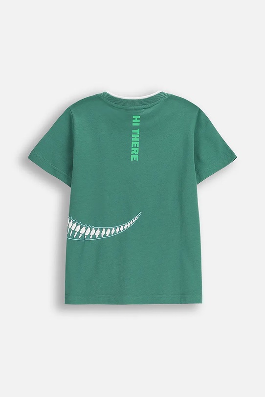 Coccodrillo t-shirt bawełniany dziecięcy ZC5143201XBK zielony AW25