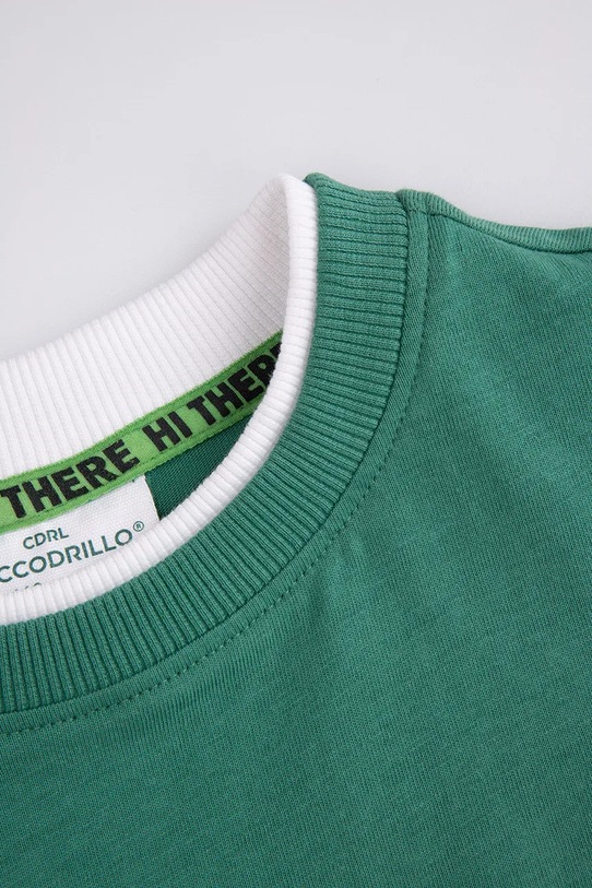 Chłopiec Coccodrillo t-shirt bawełniany dziecięcy ZC5143201XBK zielony