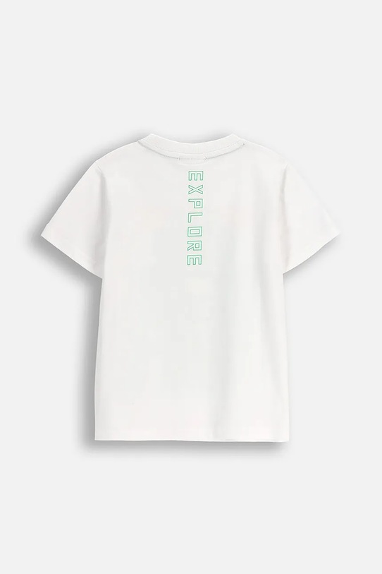 Coccodrillo t-shirt bawełniany dziecięcy ZC5143202XBK biały AW25
