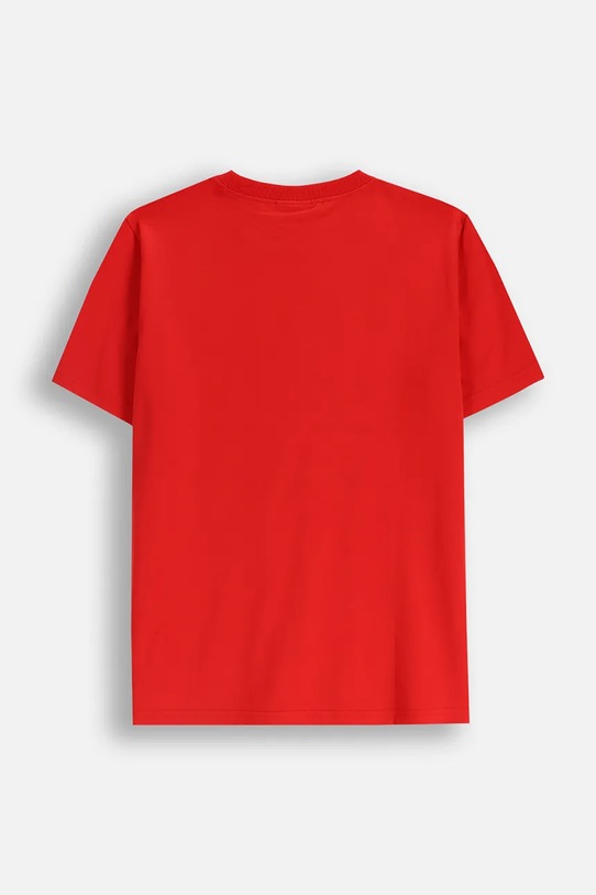 Coccodrillo t-shirt bawełniany dziecięcy ZC5143201MER czerwony AW25